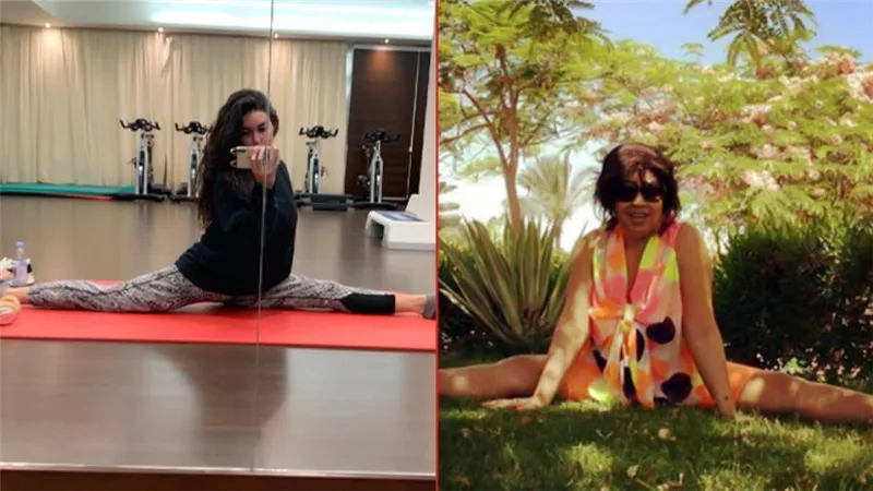 فيفي عبده على طريقة ياسمين صبري ..  تمارين شاقة في الساحل الشمالي