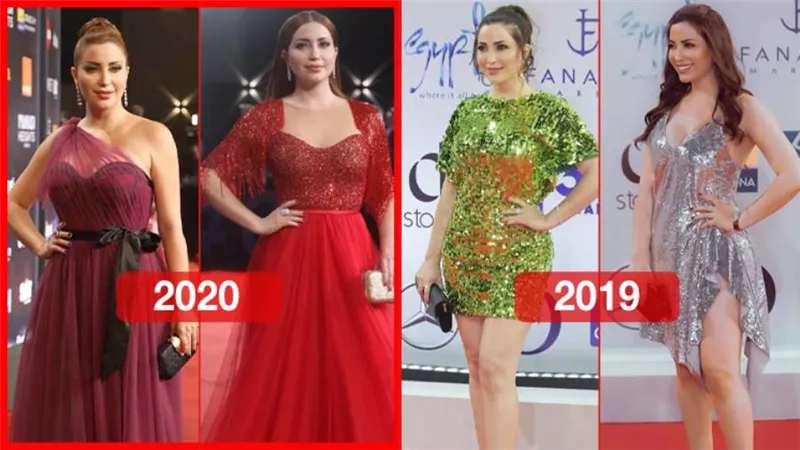اكتشف الفرق بين نسرين طافش في الجونة 2019 وفي الجونة 2020 بعد إعلانها زواجها في 2021