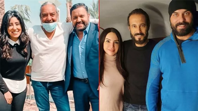 أبطال كوفيد 25 يحتفلون ببدء أول يوم تصوير بالصور التذكارية
