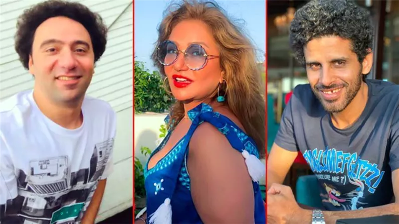 ليلى علوي والدة حمدي الميرغني ومحمد سلام وطفلين توأم في فيلم ماما حامل