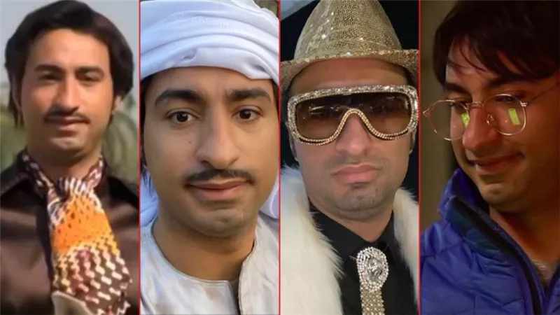 علي ربيع بأكثر من لوك من كواليس تصوير حملة إعلانية لصالح إحدى شركات الاتصالات