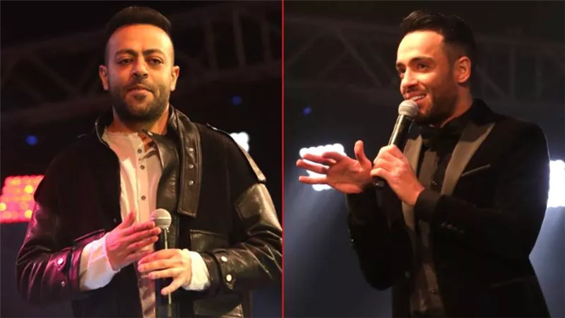 بالصور .. حفل رامي جمال وتامر عاشور كامل العدد على مسرح المنارة
