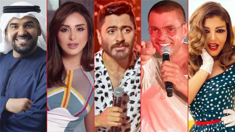سباق أغاني العيد .. تامر حسني في المقدمة والجسمي يلاحقه والديفا وأنغام والهضبة يحققون ملايين المشاهدات