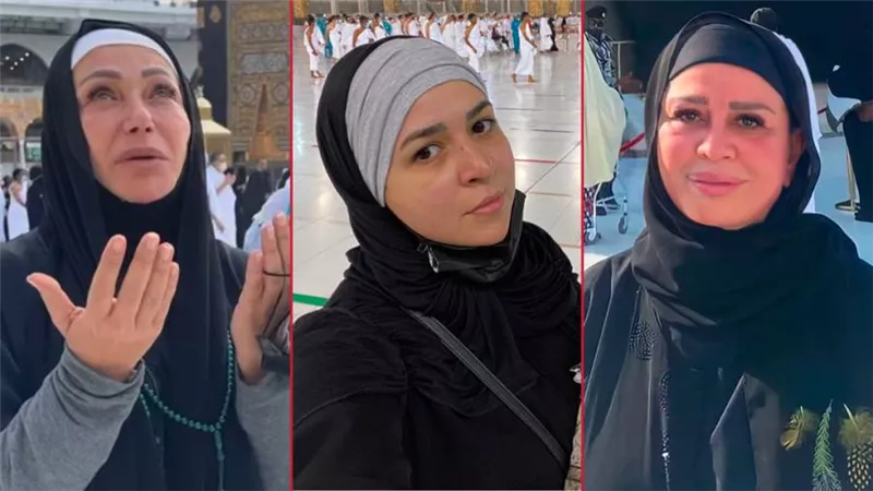 نجوم على باب الله .. إلهام شاهين وليلى علوي وإيمي سمير غانم بملابس الإحرام