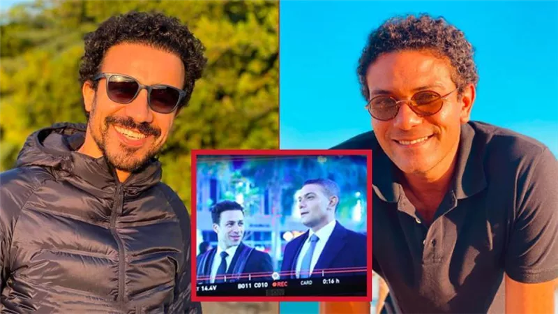 أحمد داود ينشر أول صورة من كواليس مسلسل SUITS مع آسر ياسين