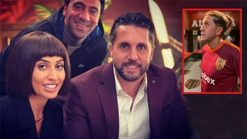 هشام ماجد بـ لوك جديد ويعلن انتهاء تصوير فيلم حامل اللقب بصورة مع دينا الشربيني ومحمد سلام