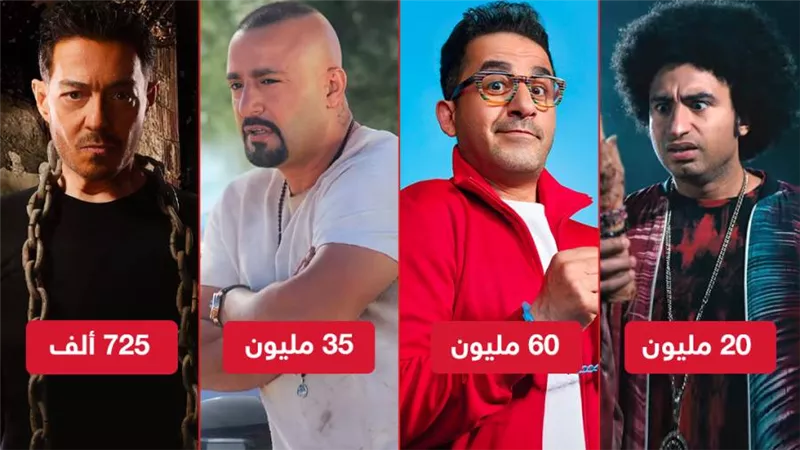 بوكس أوفيس .. حلمي والسقا يتصدران بـ 95 مليون وعلي ربيع يقترب من 20 مليون وزاهر يحصد 725 ألف