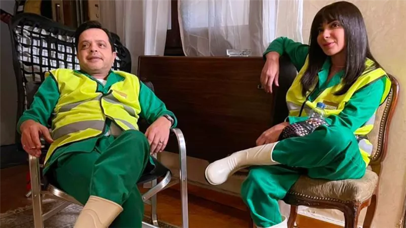 محمد هنيدى ومنى زكى يعودان للبلاتوهات ويستأنفان تصوير المشاهد الأخيرة من فيلم الجواهرجي