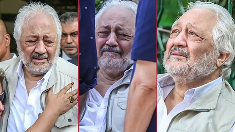 بكاء وحزن ودموع .. انهيار الفنان خالد زكي في جنازة زوجته