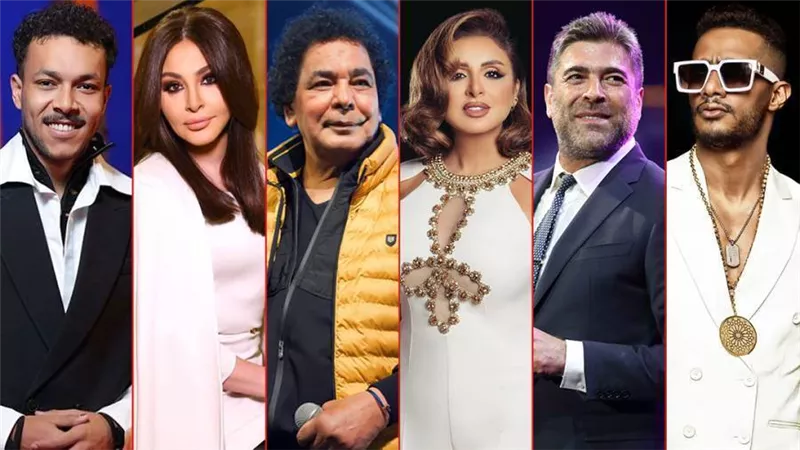 أنغام وإليسا ومحمد رمضان ووائل كفوري ومحمد منير وويجز .. نجوم أبرز حفلات نوفمبر 2022
