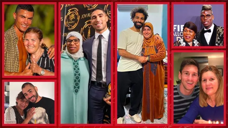 صلاح وبنزيمة وميسي ورونالدو وبوجبا وحكيمي .. وراء كل لاعب عظيم أم أعظم 