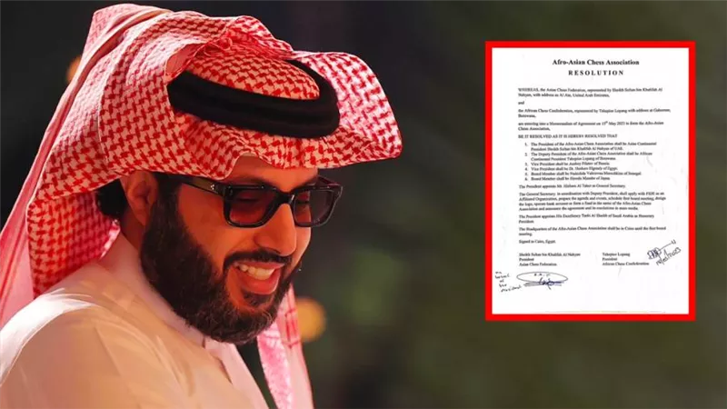 تنصيب تركى آل الشيخ رئيساً فخرياً للاتحاد الأفرو أسيوى للشطرنج