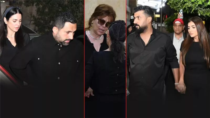 بالصور .. النجوم في عزاء والد أروى جودة في مسجد الحامدية الشاذلية بالمهندسين 