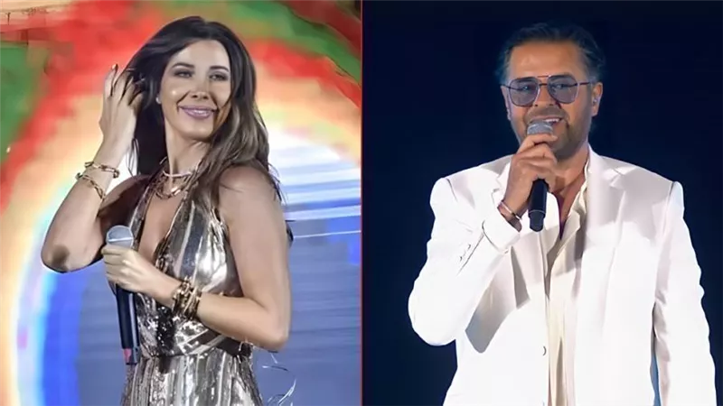  بالصور .. راغب علامة يتألق في العلمين ونانسي تشعل الأجواء بأغنية أنا مصري  