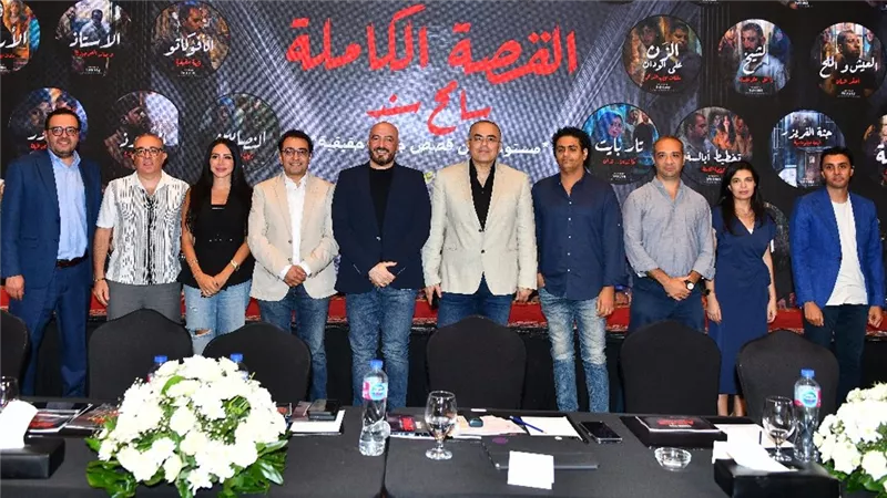 إنفوجراف خبر أبيض .. القائمة الكاملة لمؤلفي مسلسل القصة الكاملة إنتاج مجدي الهواري