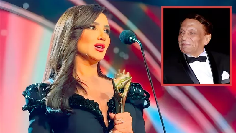 مى عمر تفوز بالـ موريكس دور وتهدى الجائزة للزعيم عادل إمام
