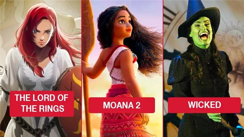 بوكس أوفيس هوليوود .. Moana 2 يتصدر وWicked يلاحقه وThe Lord of the Rings الأخير